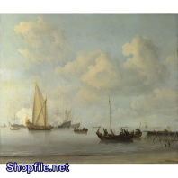Tranh sơn dầu nước ngoài những con thuyền lớn